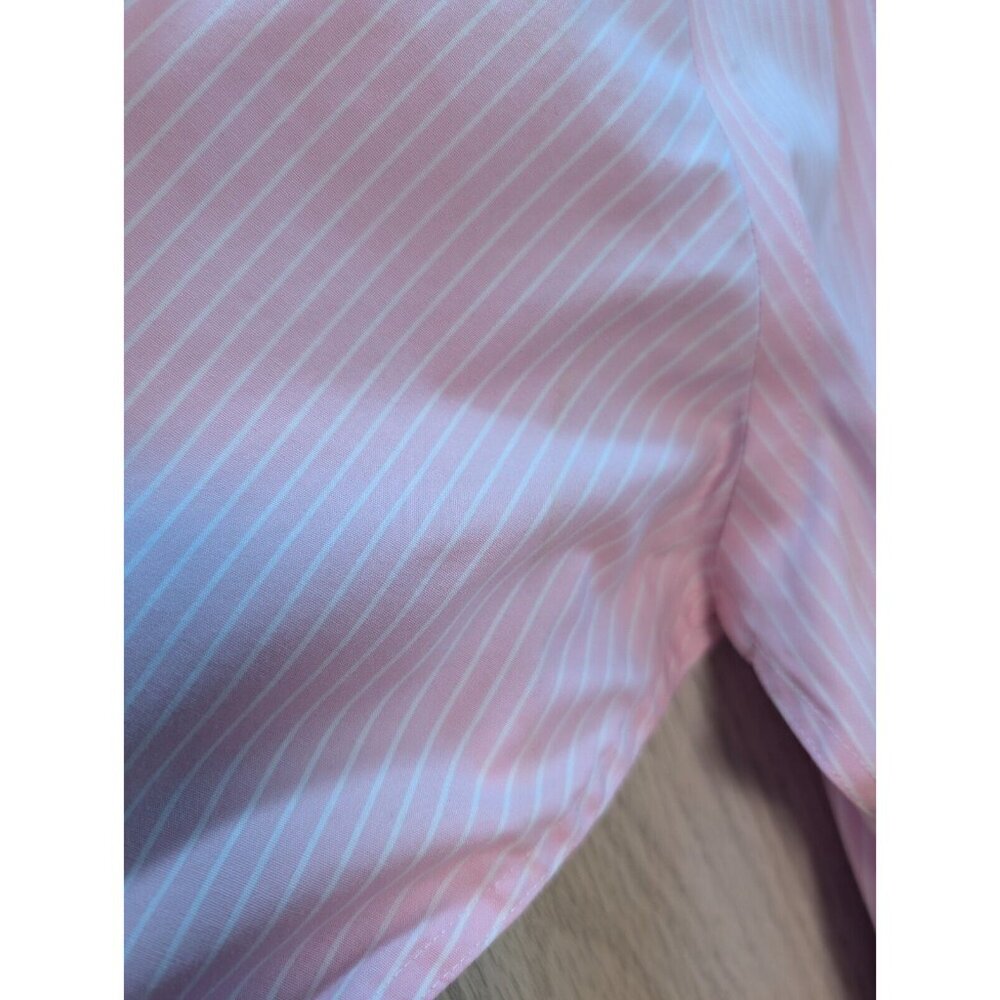 Ralph Lauren Mens Dress Shirt Pink White Striped Classic Fit Non-Iron 16.5 32/33 - Picture 9 of 9